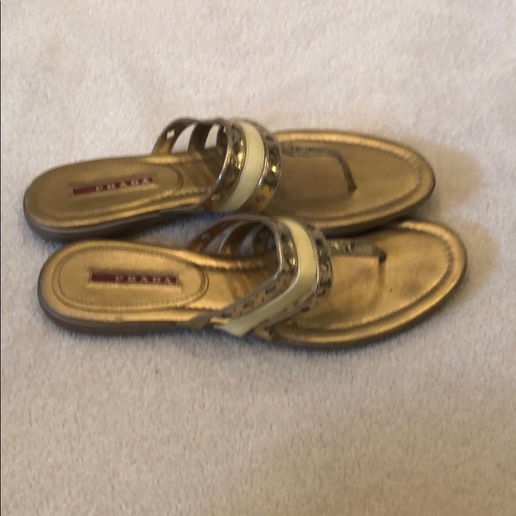 Prada Gold Sandals - Picture 2 of 3